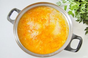 Суп с курицей, рисом и плавленым сыром - фото шаг 7
