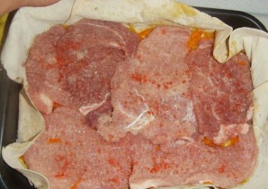 Мясо в лаваше в духовке - фото шаг 3