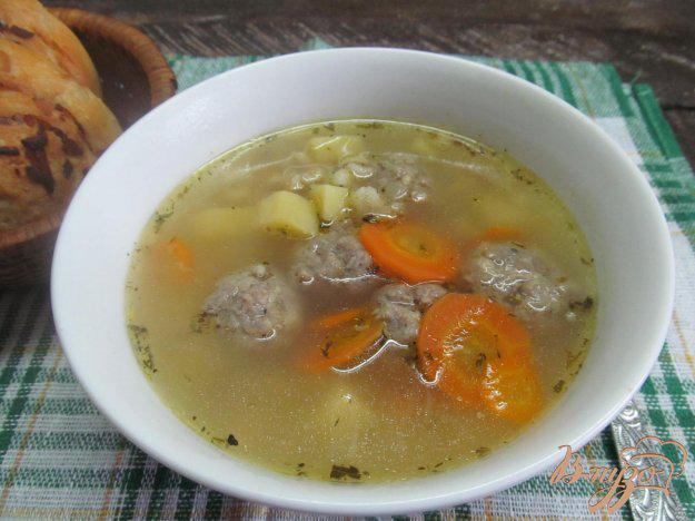 фото рецепта: Перловый суп с фрикадельками