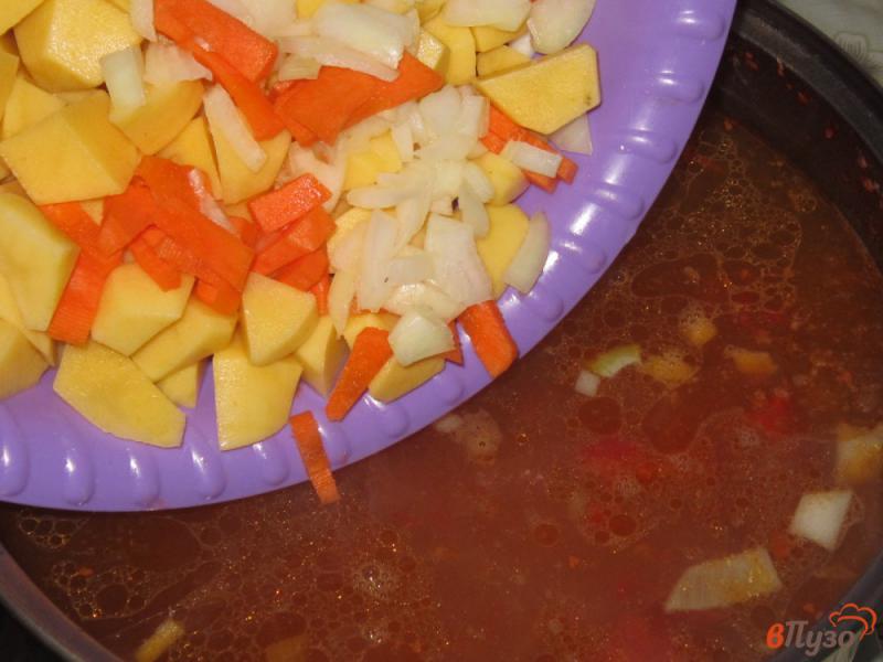 Фото приготовление рецепта: Суп летний с фрикадельками и помидорами шаг №5