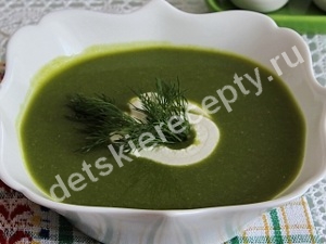 Суп-пюре из брокколи и зеленого горошка