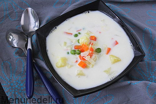 Молочный овощной суп