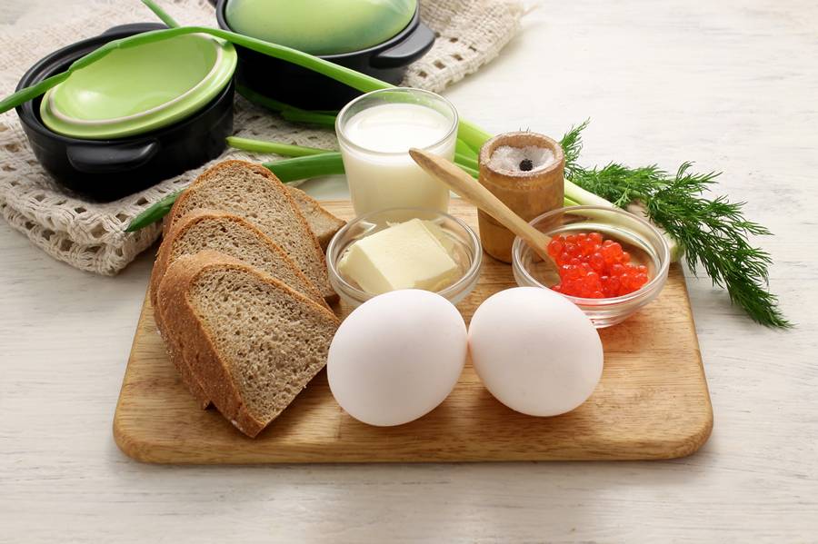 Ингредиенты для приготовления яичницы