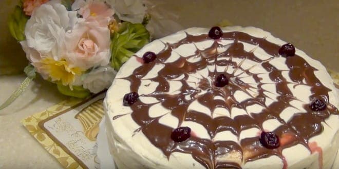 Пошаговый рецепт торта «Зимняя вишня» с фото