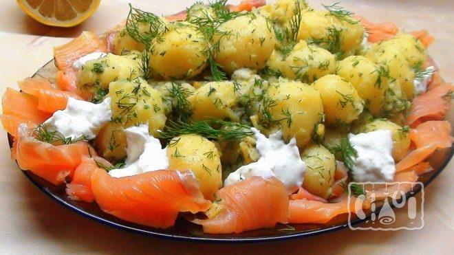 Рецепт салат из картошки и копченой рыбы