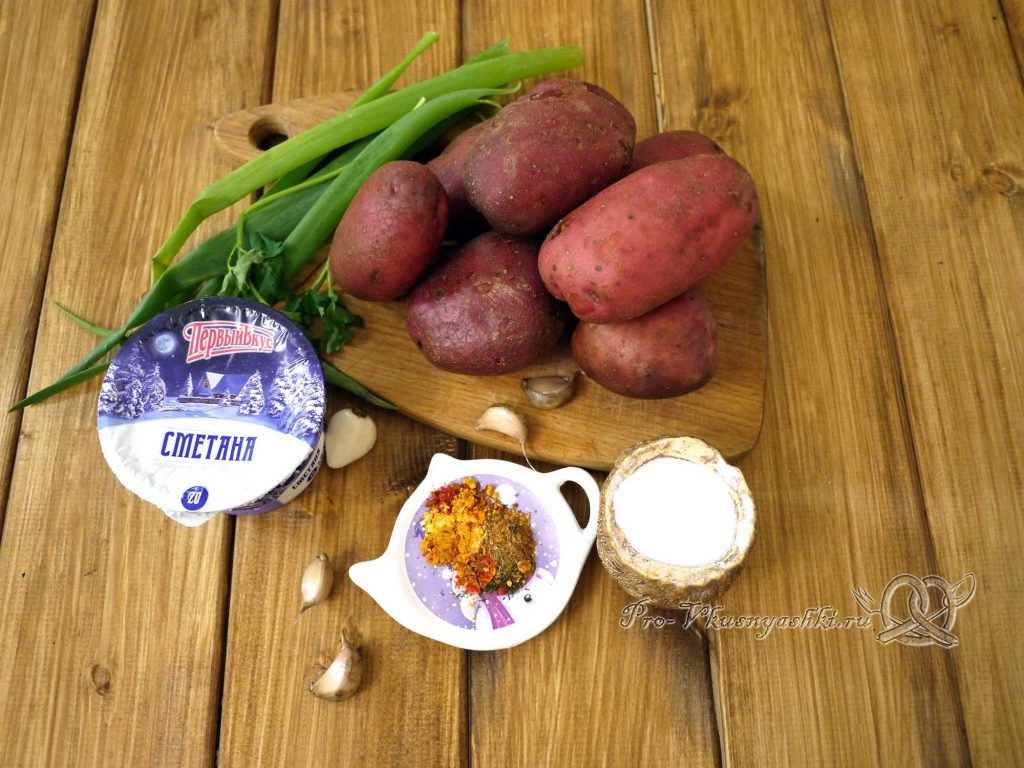 Картофель запеченный в духовке в фольге - ингредиенты