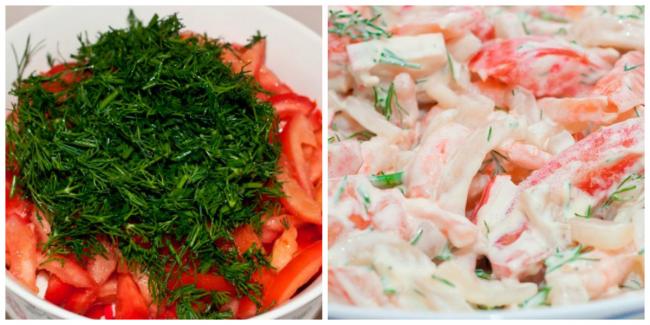 Салат с креветками и кальмарами - нежный и изысканный вкус: рецепт с фото и видео
