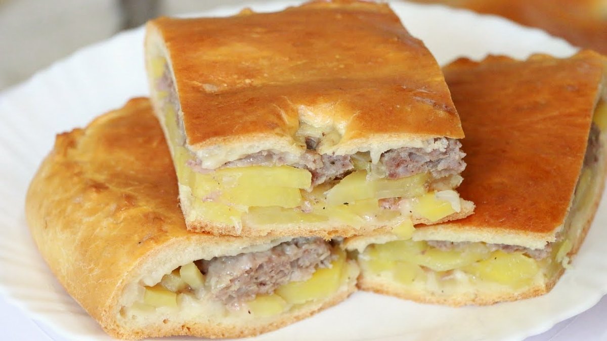 Пирог с фаршем и картофелем рецепт с фото пошагово и видео