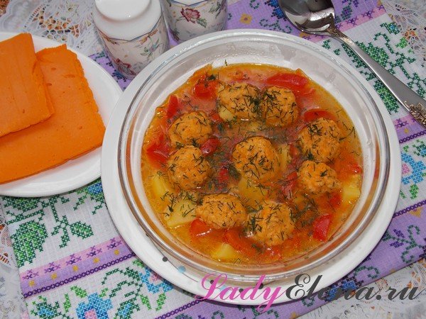 Суп с клецками из сыра фото-рецепт