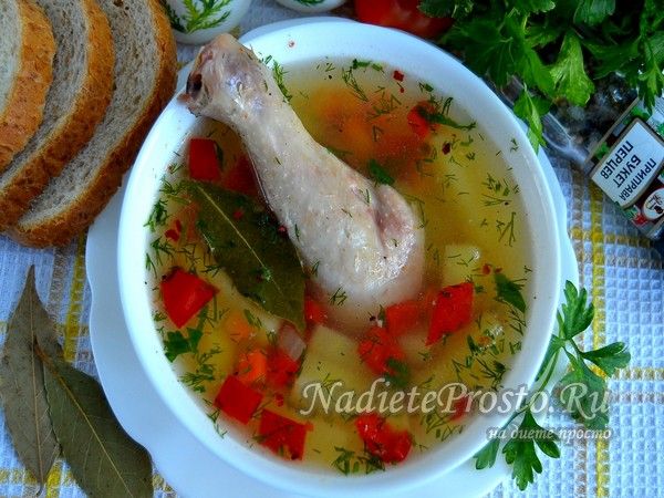 овощной суп с курицей