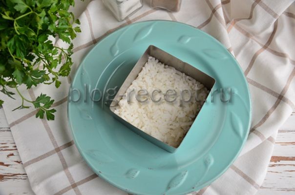 Салат "Мимоза" (рецепт с рисом) - пошаговый рецепт с фото