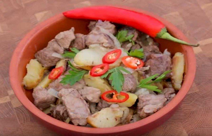 Баранина по-туркменски с картошкой