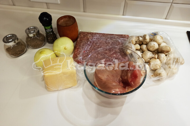 Гнезда из фарша с грибами и сыром в духовке рецепт с фото пошагово