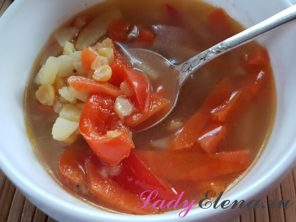 Гороховый суп без мяса фото-рецепт