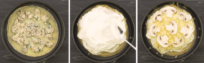 Блинный пирог с курицей — рецепт с фото и видео
