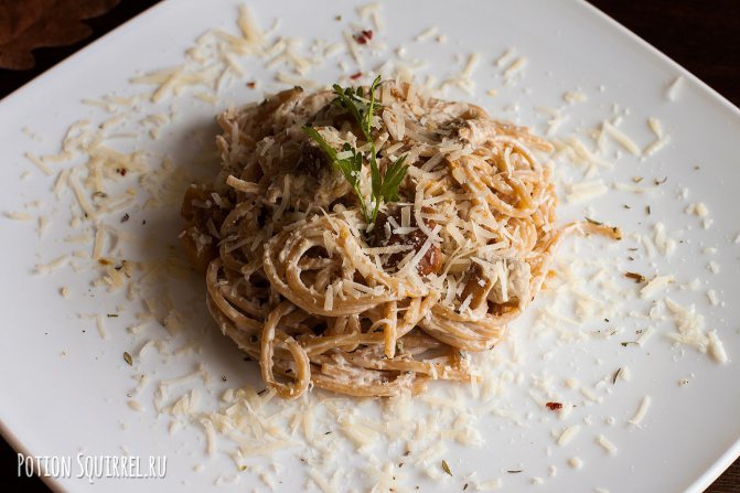Паста с грибами в сливочном соусе – кулинарный рецепт
