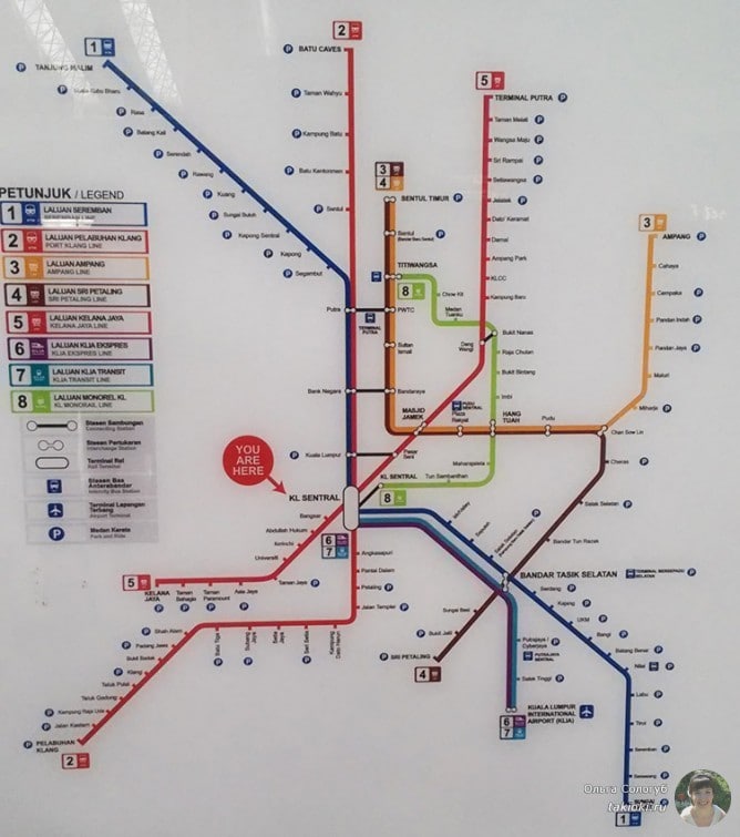 Карта метро Куала-Лумпура
