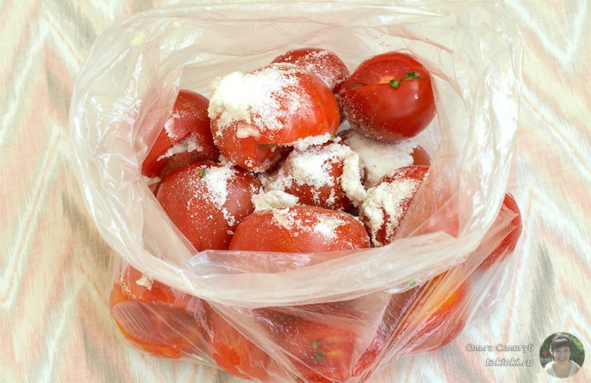 маринуем томаты в пакете