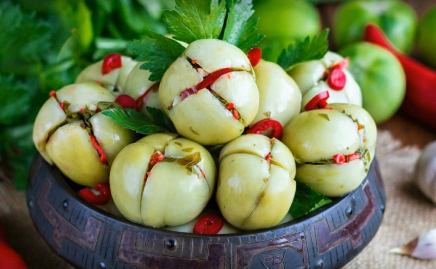 Зеленые помидоры по-армянски на зиму – самые вкусные рецепты приготовления