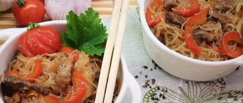 Фунчоза с мясом и овощами по-корейски: 5 рецептов приготовления в домашних условиях