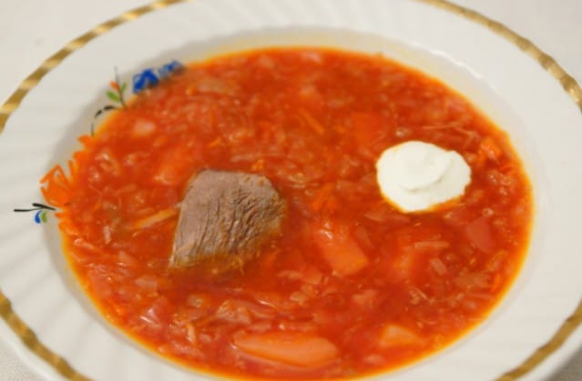 Украинский борщ с салом и чесноком - пошаговые рецепты с фото
